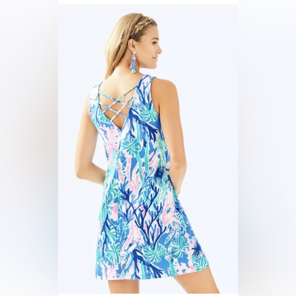 Lilly Pulitzer Kristen Dress | Jet Stream Lattice | SMALL | NWOT | Blue Multi
